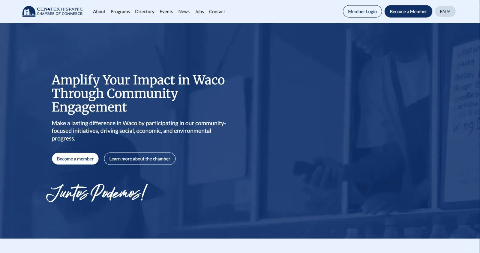 Example website work, screenshot 1
