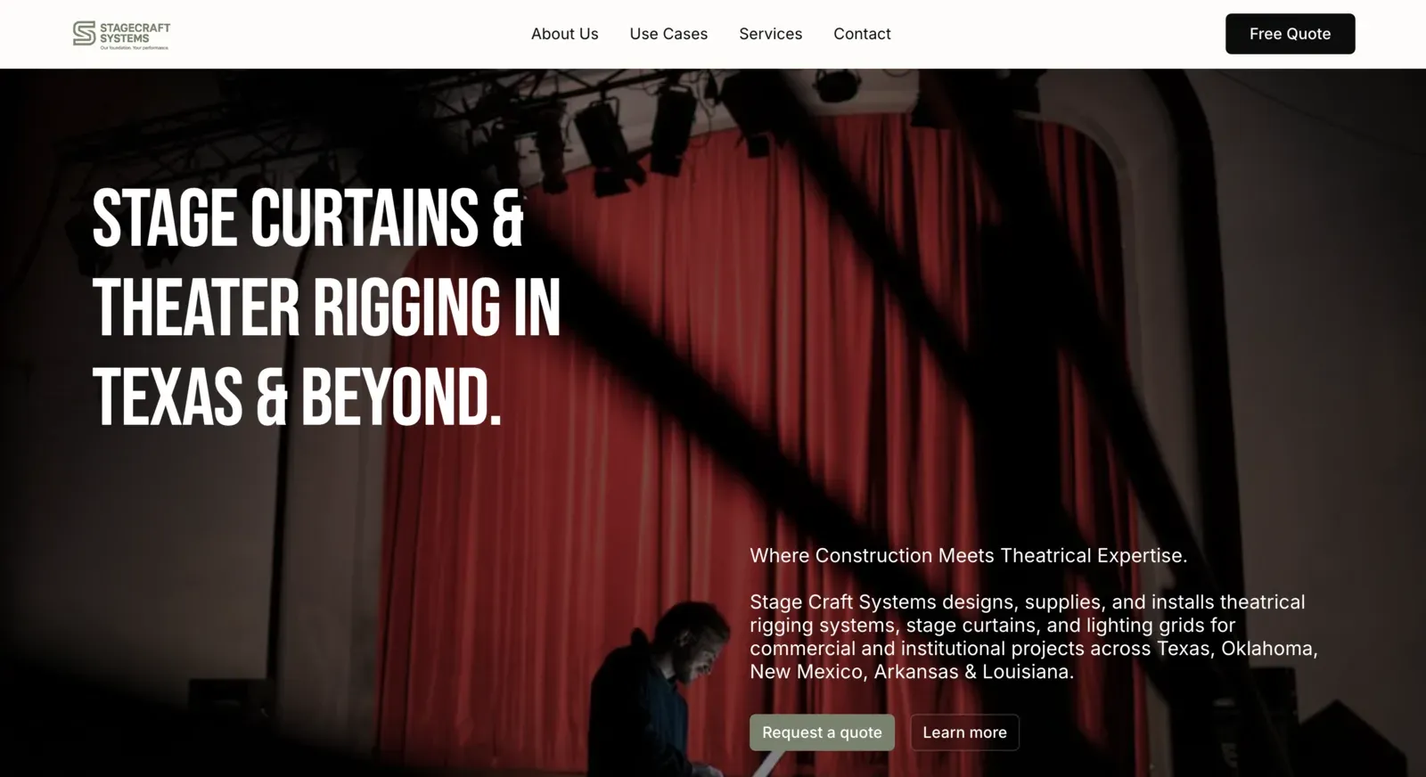 Example website work, screenshot 2
